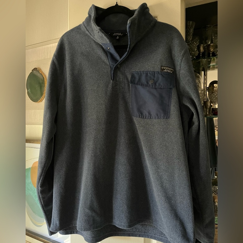 Like New Men’s Simply Southern Blue Fleece Jacket Large